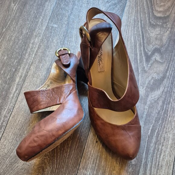 Tiffany by Baggio Soft Leather Slingback Heels – Size 10 US (41 EU) - Picture 3 of 5